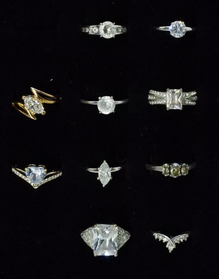 (10) FASHION BRIDAL STYLE RINGS: (10) FASHION BRIDAL STYLE RINGS