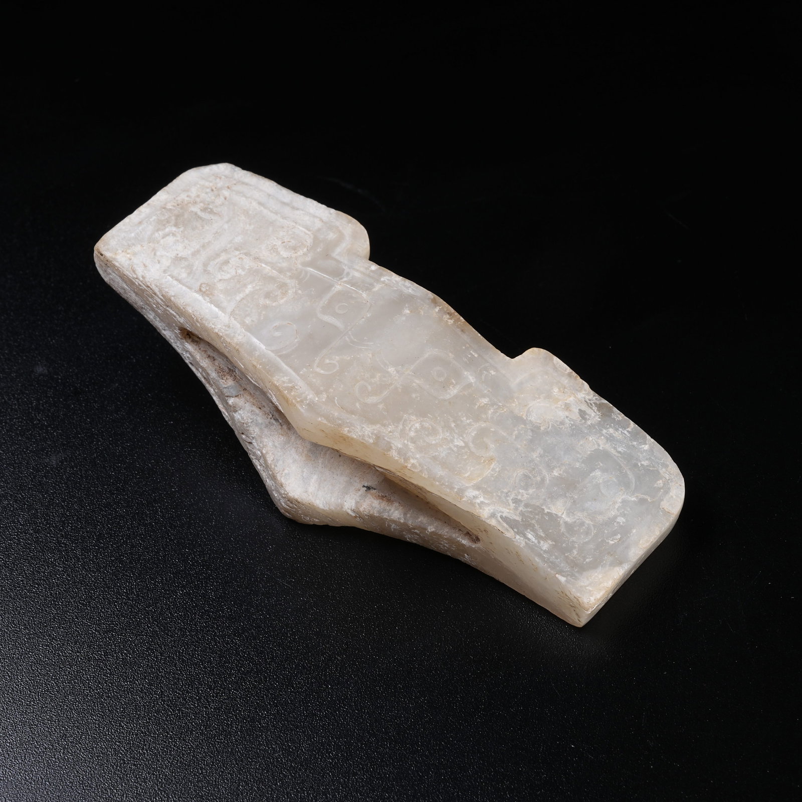 A ARCHAIC JADE SWORD GUARD: Archaic Jade Sword Guard
