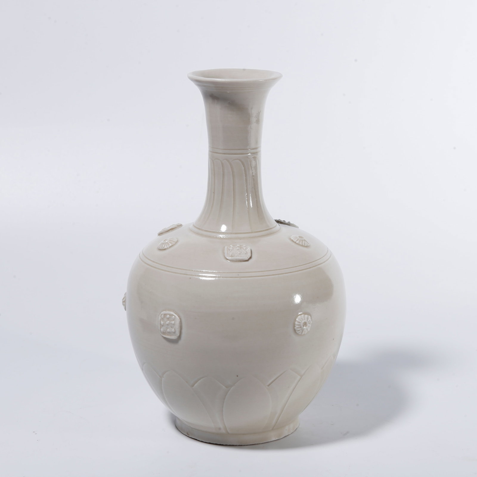 A DING WARE VASE WITH LOTUS PATTERN: Ding ware vase with lotus pattern