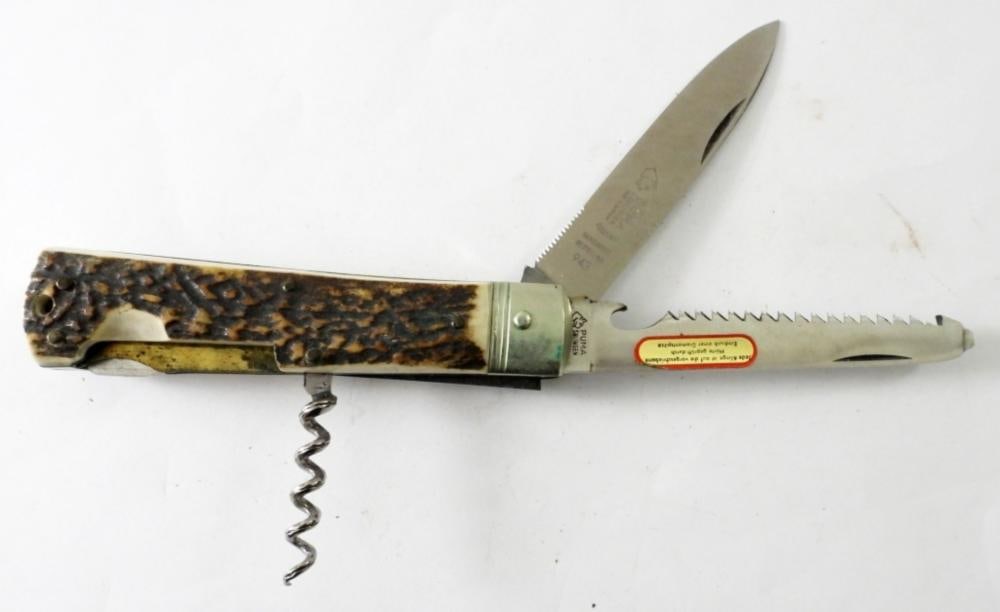PUMA 943 FOLDING KNIFE STAG HANDLE: PUMA 943 FOLDING KNIFE STAG HANDLE