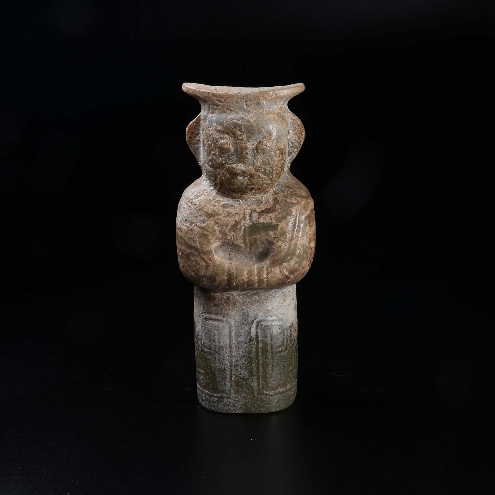 A STANDING ARCHAIC JADE DEITY STATUE (1 of 10)