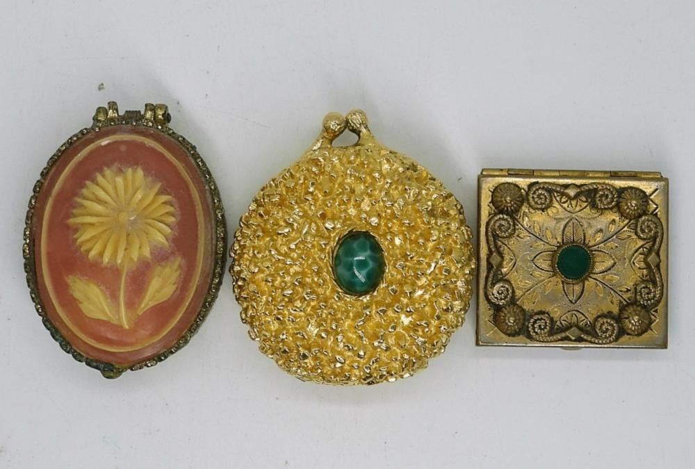 (3) VTG TRINKET BOXES-GOLD TONE (1 of 2)