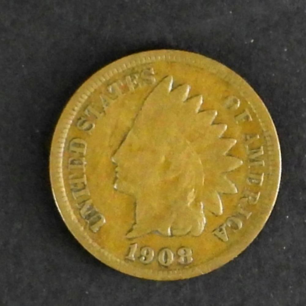 1908-S INDIAN HEAD CENT FINE: 1908-S INDIAN HEAD CENT FINE