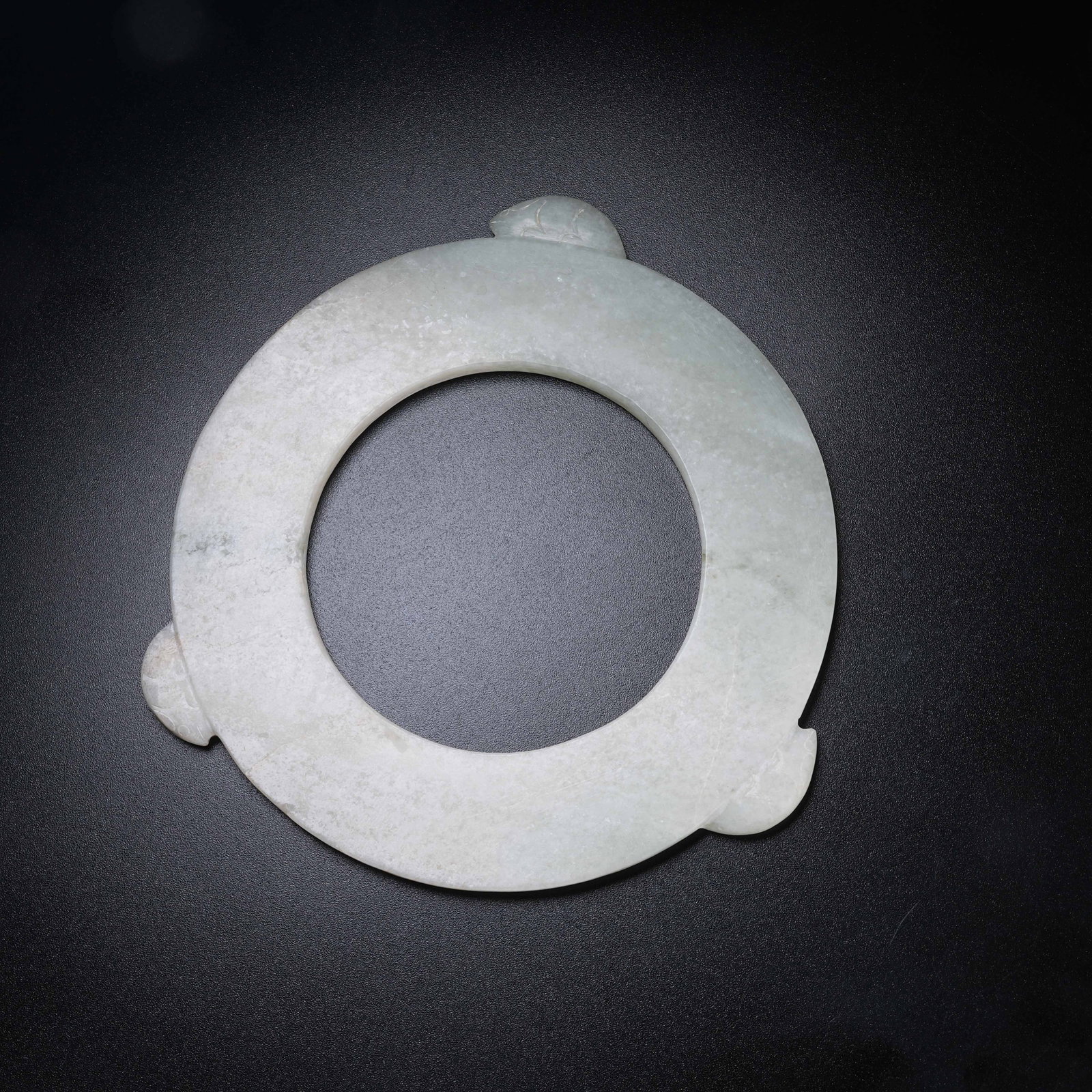 A ARCHAIC JADE OPENWORK BI: Archaic Jade Openwork Bi
