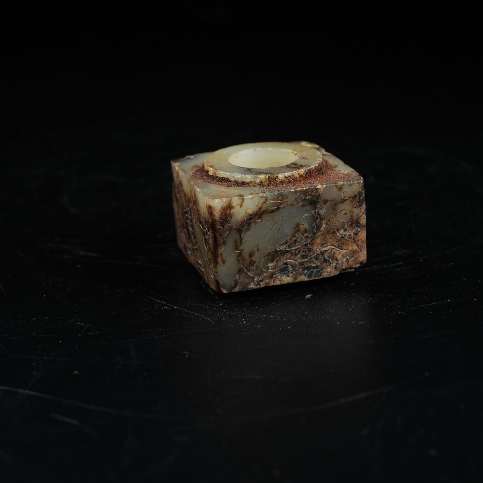 A ANCIENT JADE CONG WITH PHOENIX PATTERN - 2
