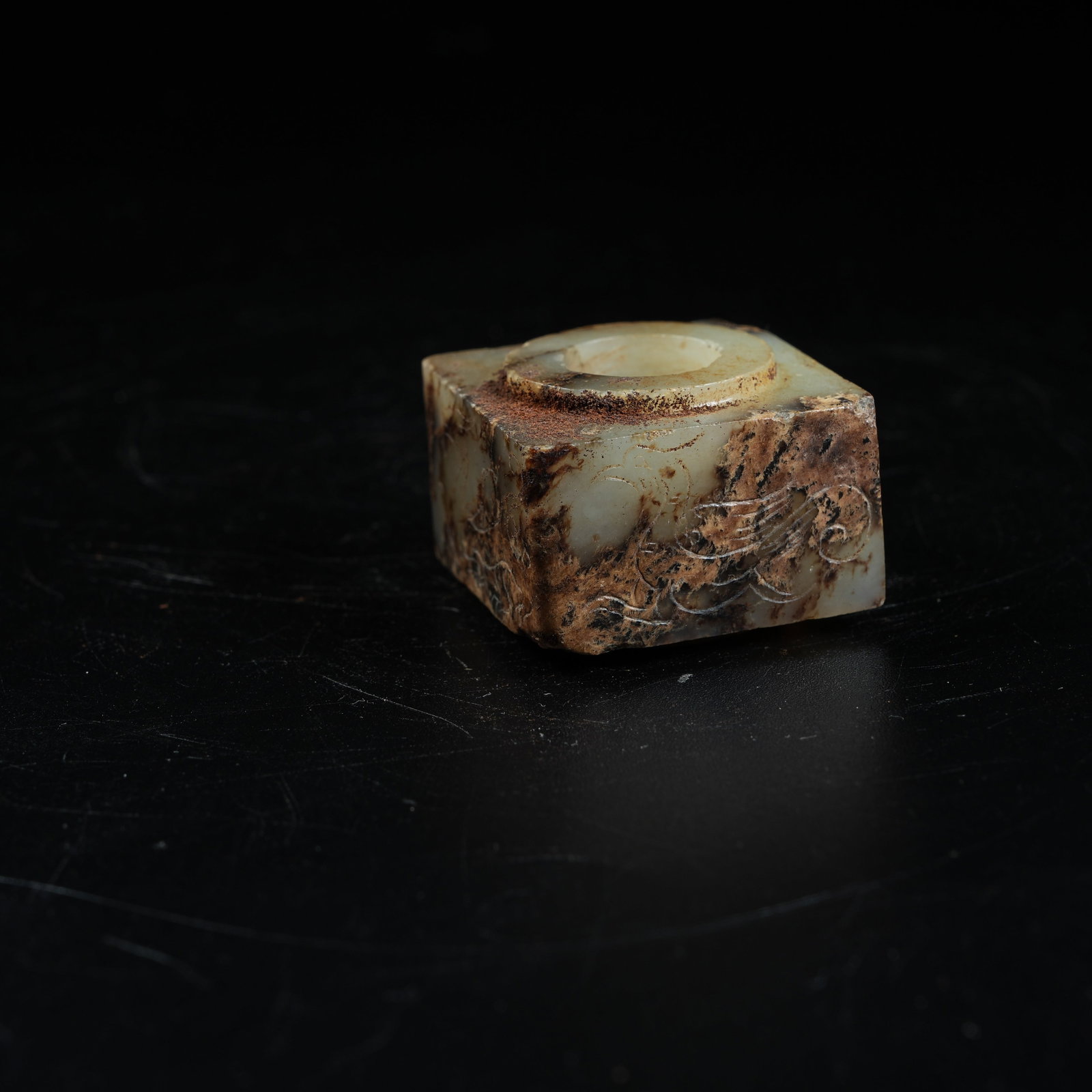 A ANCIENT JADE CONG WITH PHOENIX PATTERN - 3