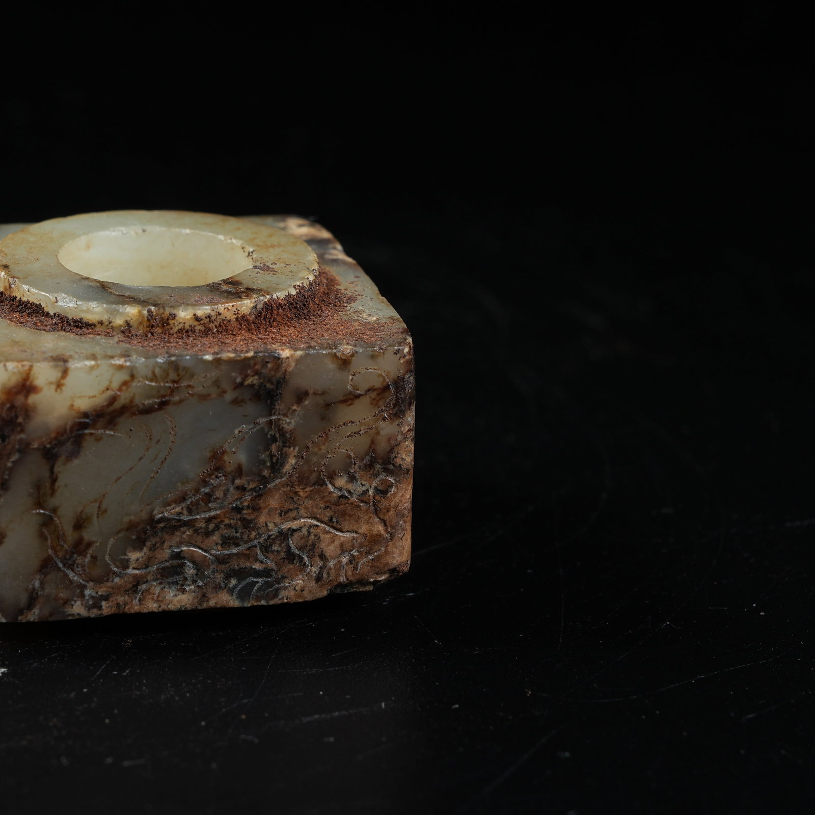 A ANCIENT JADE CONG WITH PHOENIX PATTERN - 7