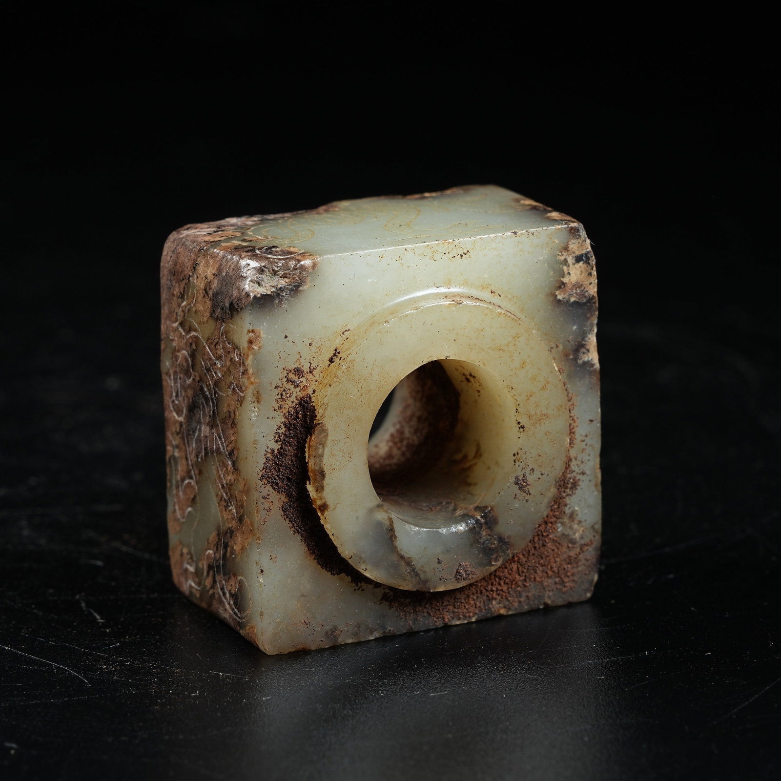 A ANCIENT JADE CONG WITH PHOENIX PATTERN - 8