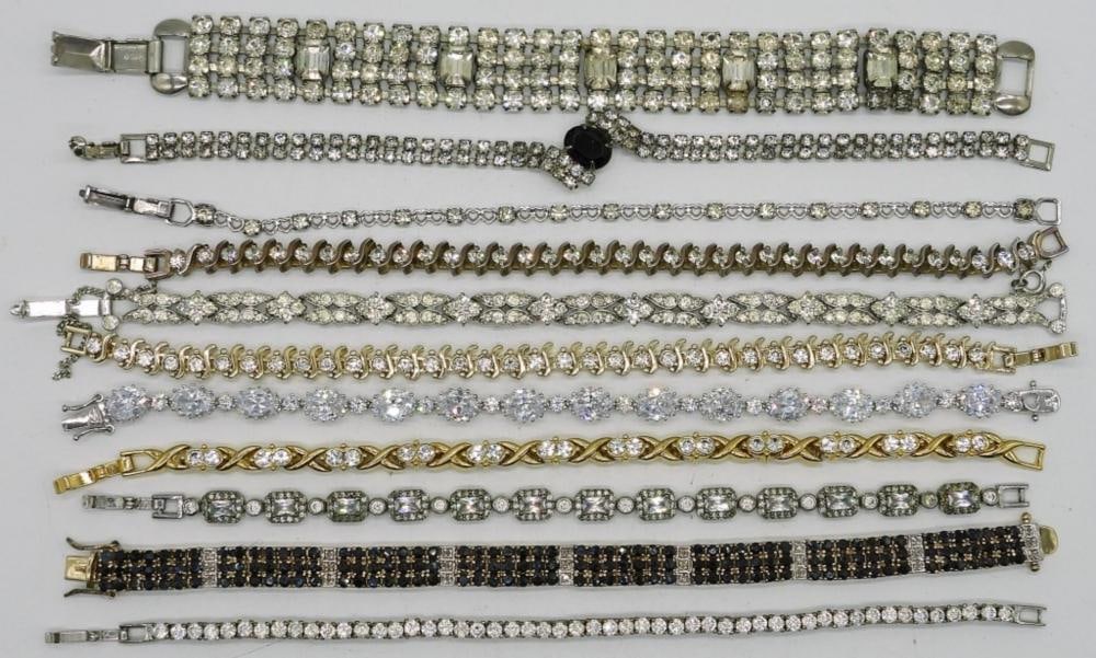 (11) RHINESTONE BRIDAL STYLE BRACELETS: (11) RHINESTONE BRIDAL STYLE BRACELETS