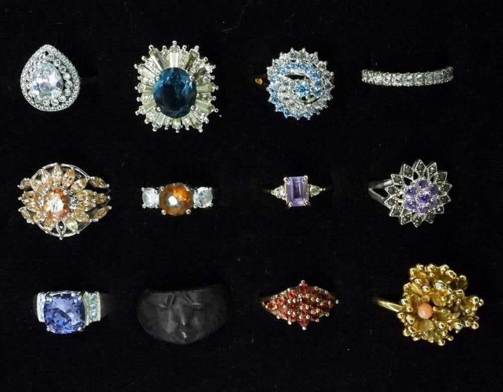 (12) GEMSTONE FASHION RINGS FOR WOMEN: (12) GEMSTONE FASHION RINGS FOR WOMEN