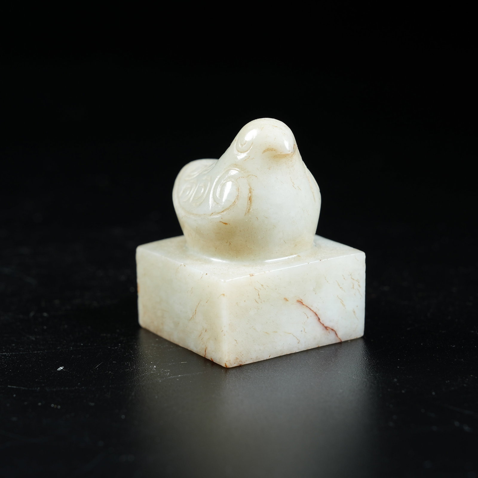 A ANCIENT JADE PHOENIX SEAL: Ancient Jade Phoenix Seal