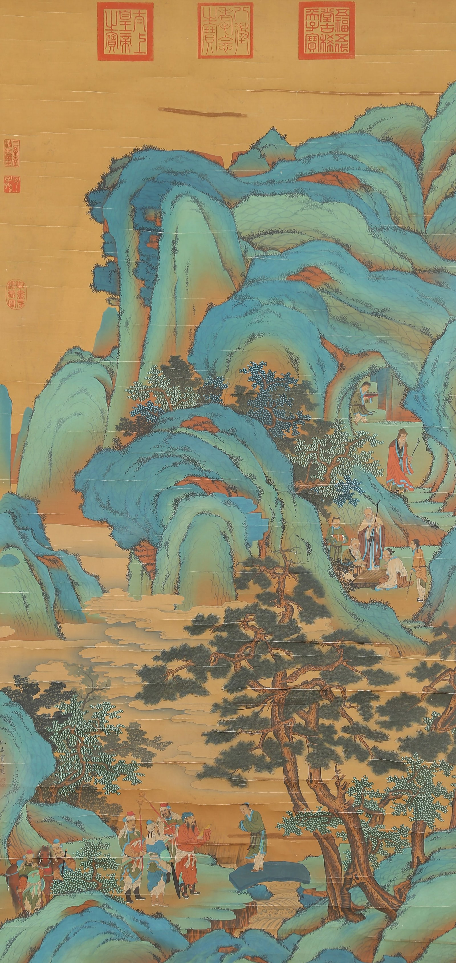 A LANDSCAPE AND FIGURES PAINTING ON SILK BY QIU YING.仇英 (1 of 12)