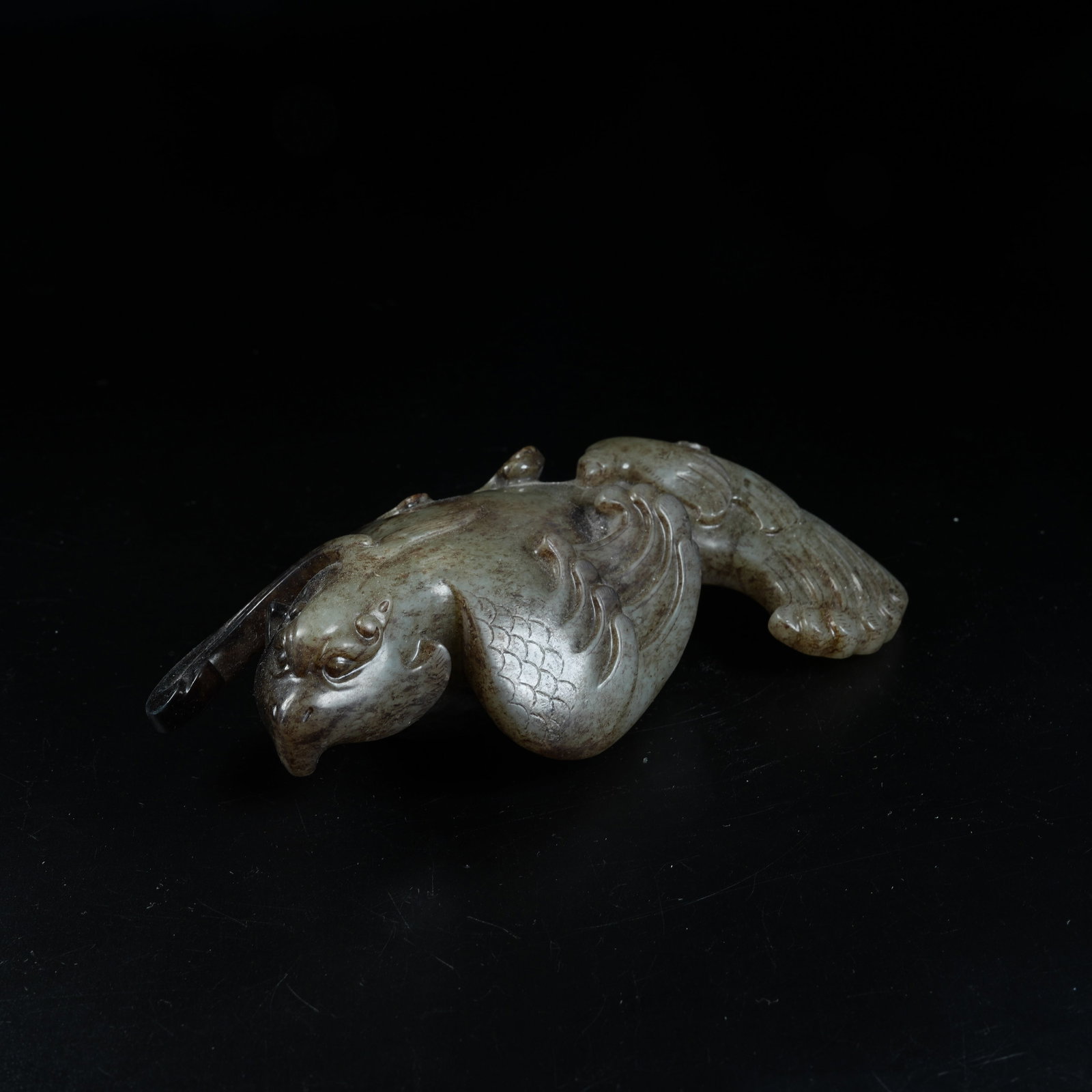 A ANCIENT JADE PHOENIX ORNAMENT: Ancient Jade Phoenix Ornament