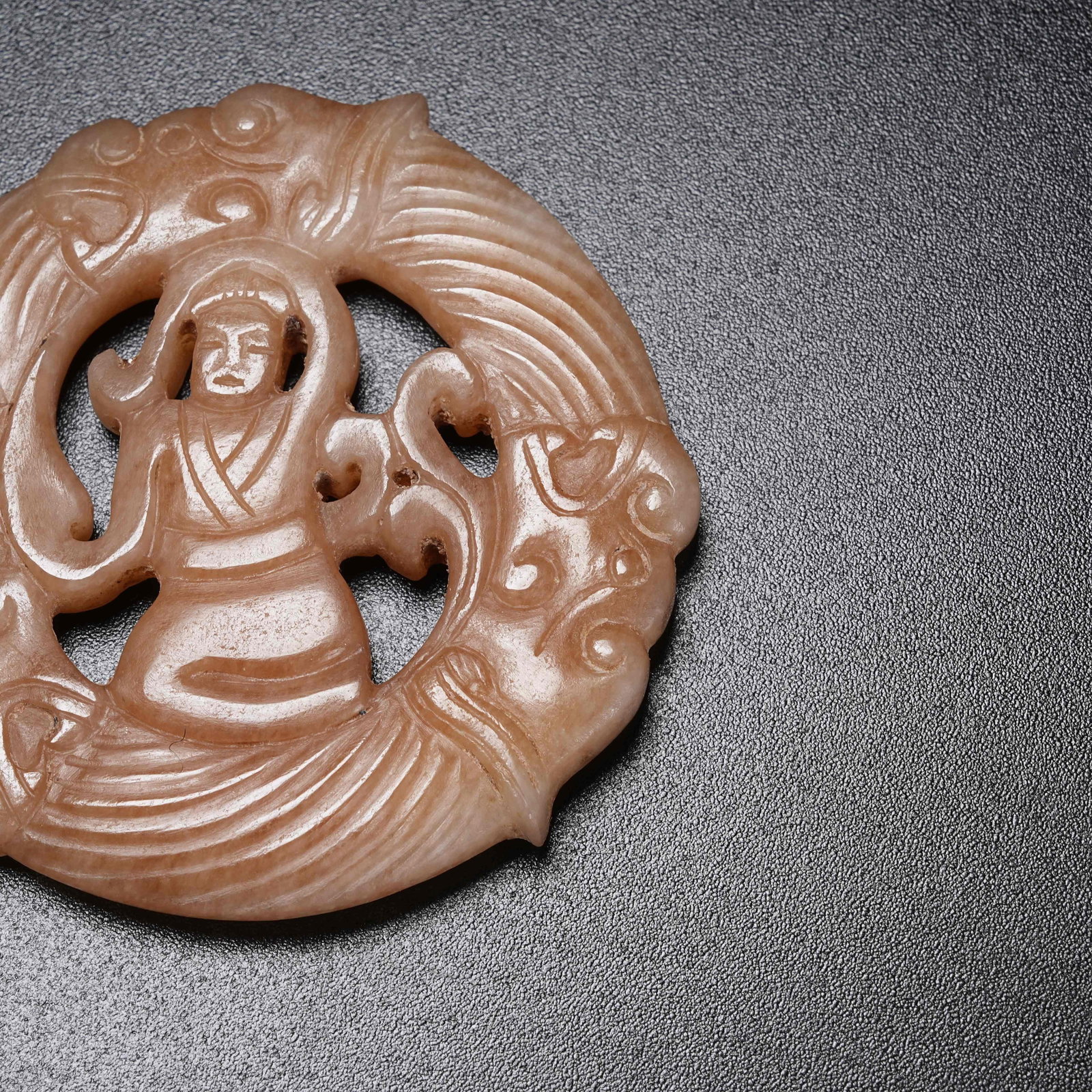 A HETIAN JADE PENDANT WITH DANCER PATTERN - 2