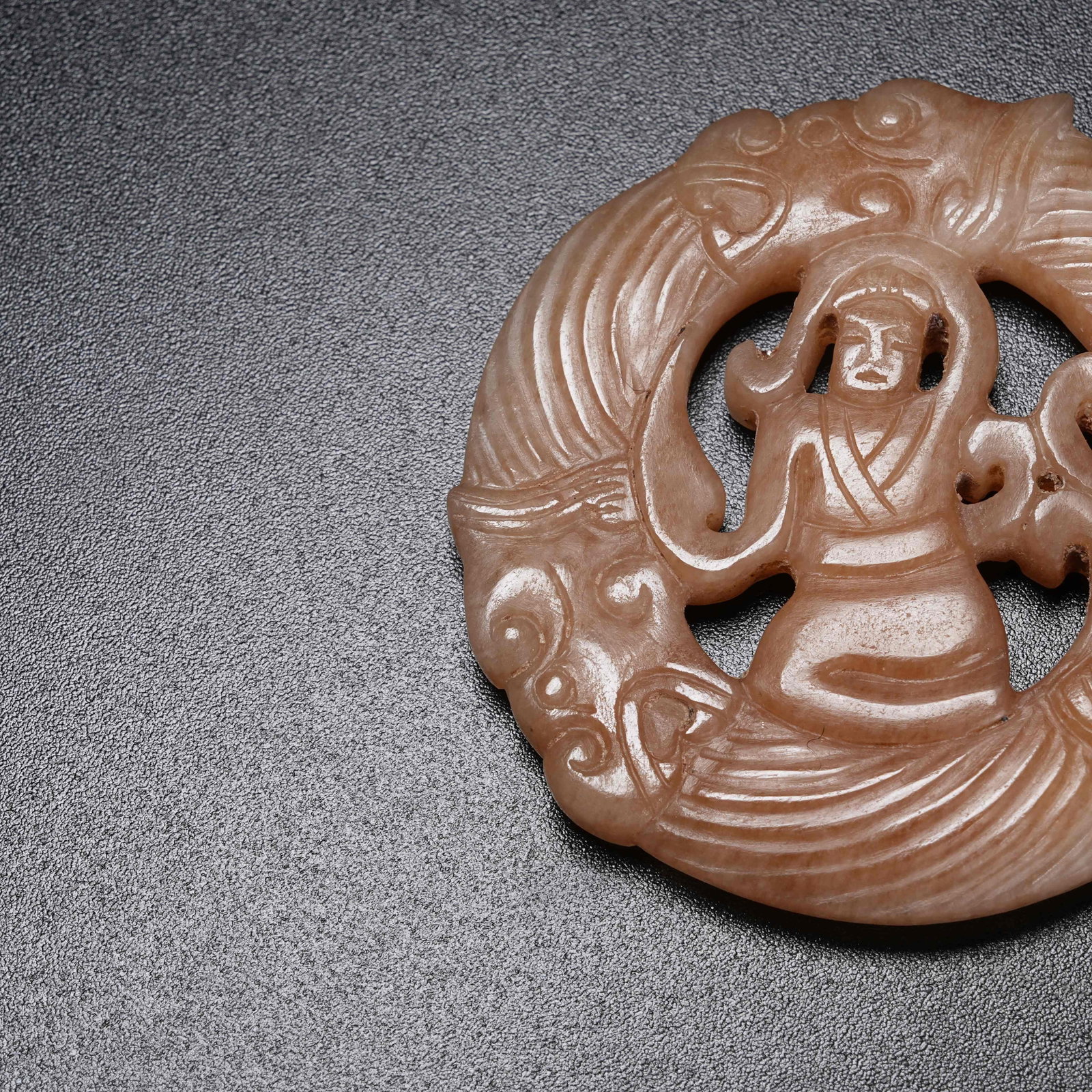 A HETIAN JADE PENDANT WITH DANCER PATTERN - 3