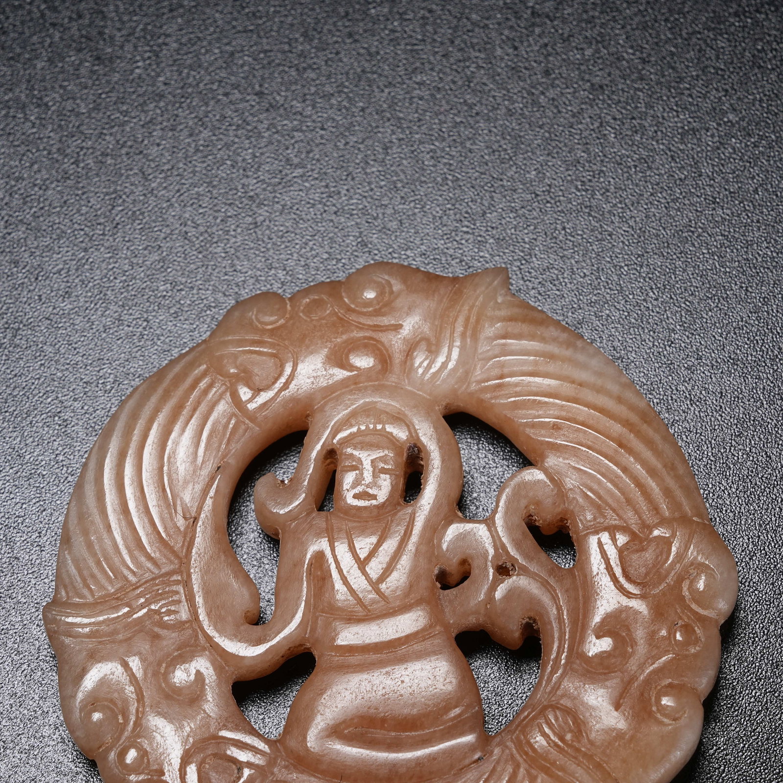 A HETIAN JADE PENDANT WITH DANCER PATTERN - 4