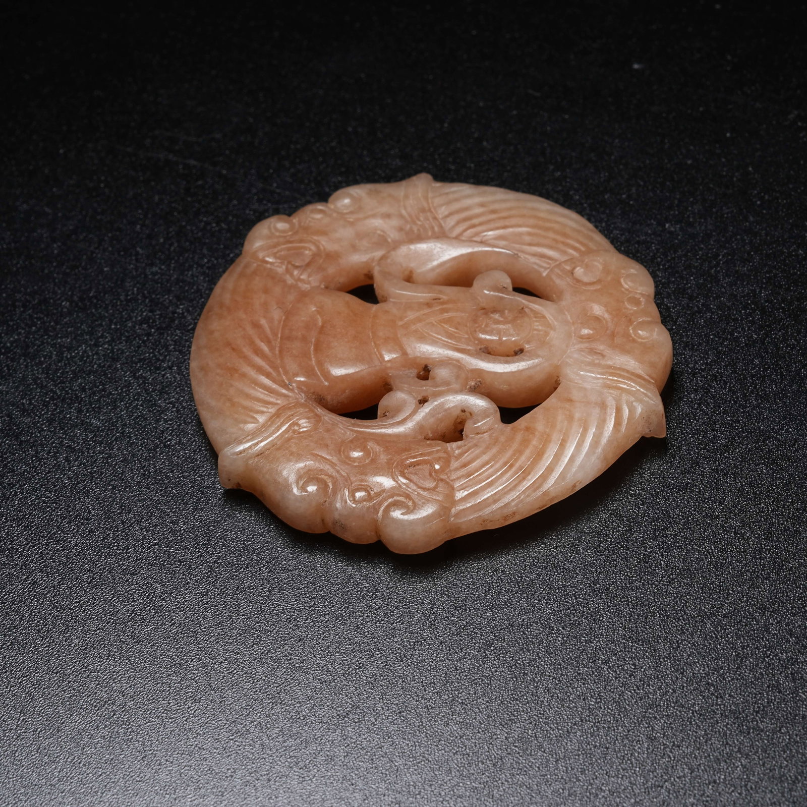A HETIAN JADE PENDANT WITH DANCER PATTERN - 8