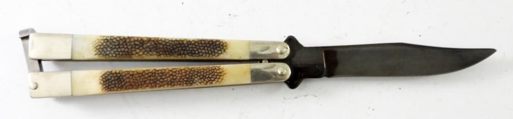 BEAR MGC BUTTERFLY KNIFE BONE - 2