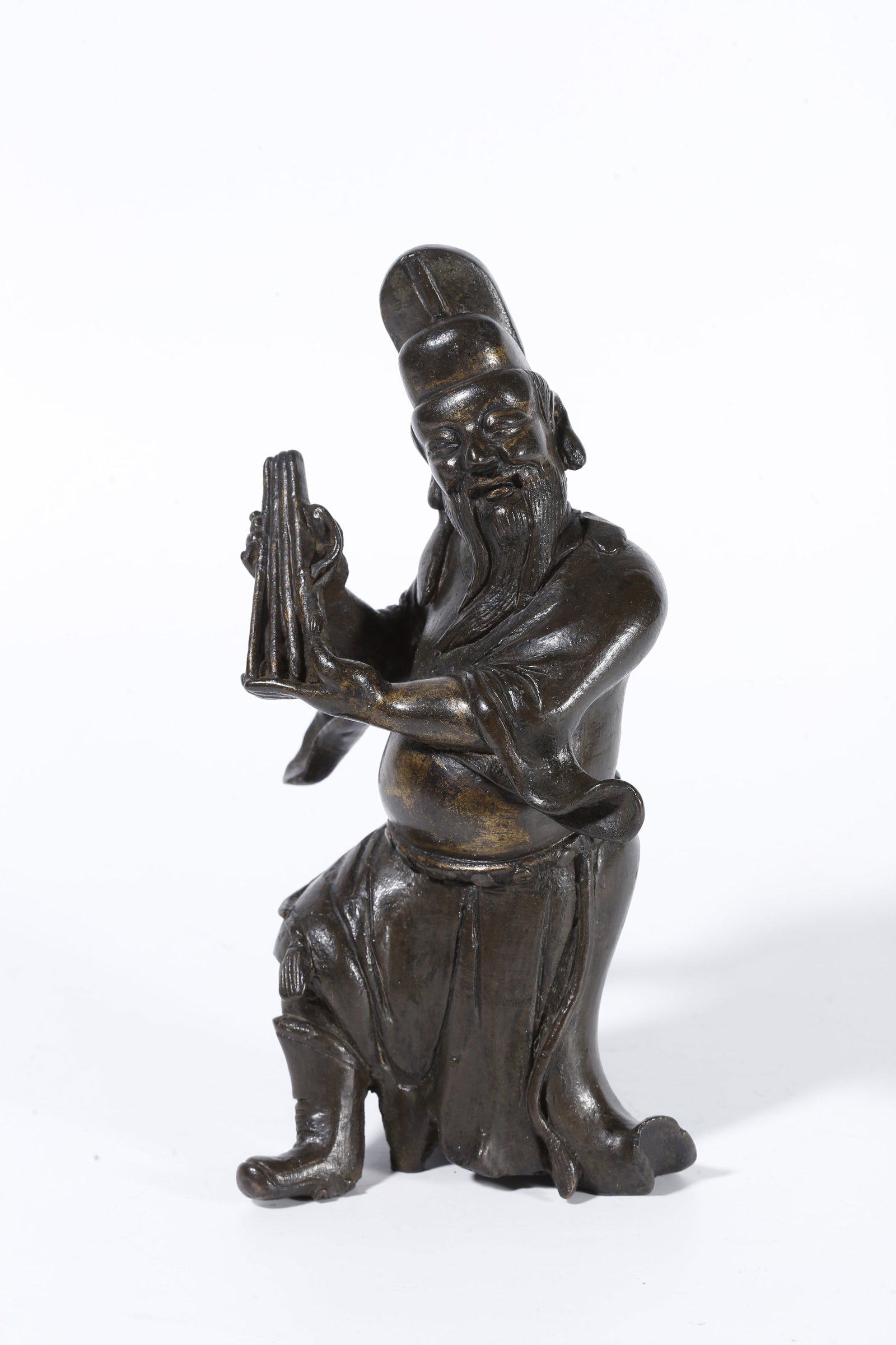 A PART?GILT BRONZE STATUE OF CAO GUOJIU (1 of 9)