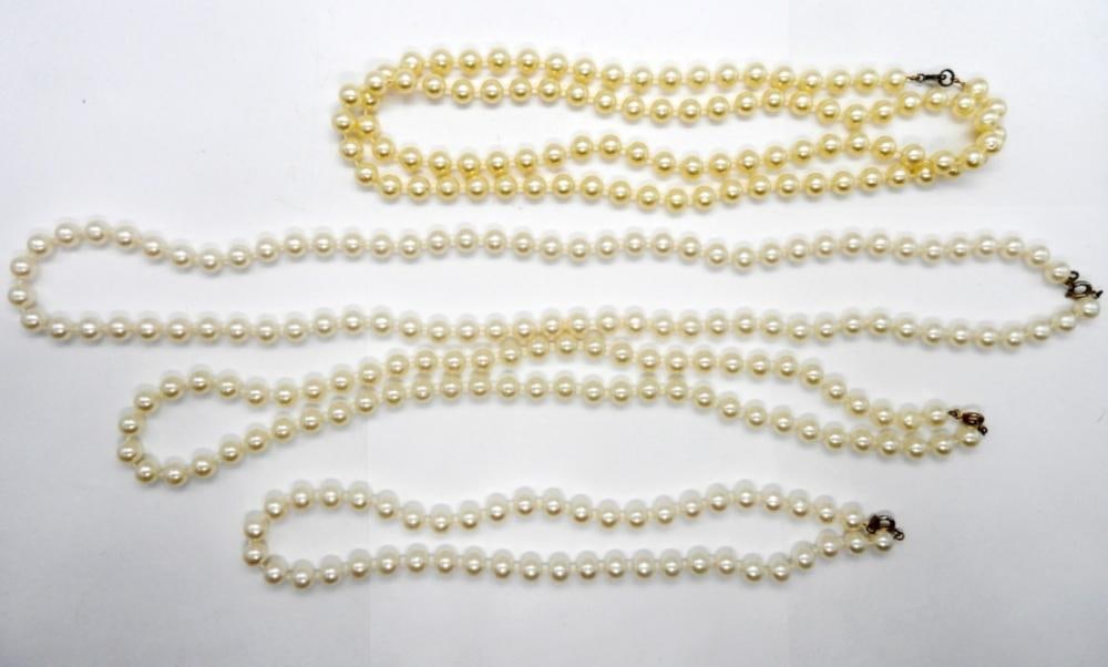 (4) STRANDS OF PEARLS: (4) STRANDS OF PEARLS