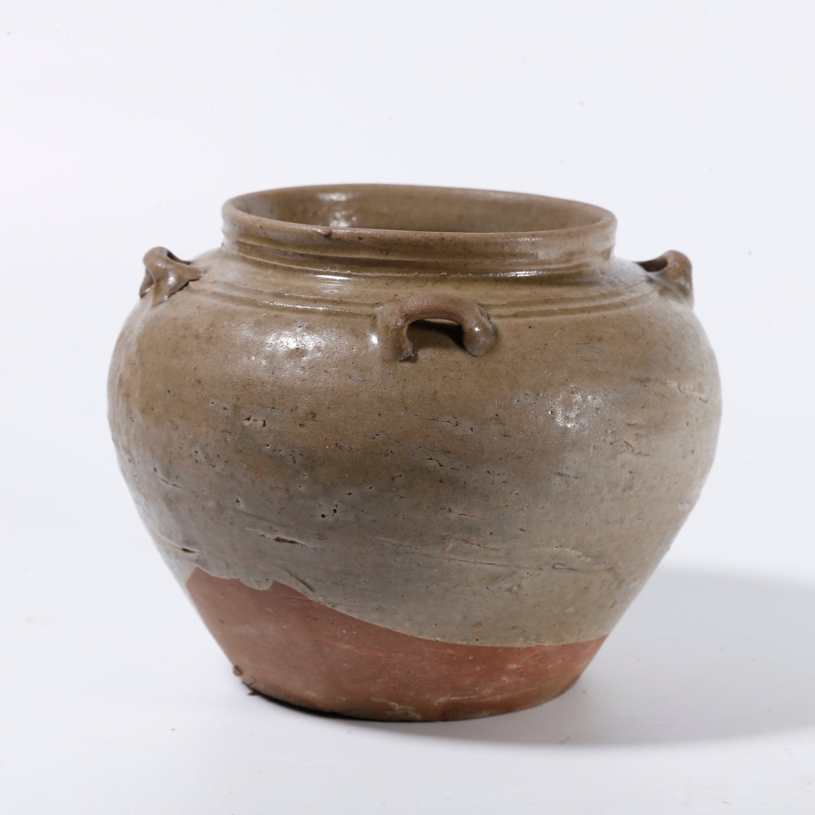 A ANCIENT?KILN FOUR?LOOP?HANDLE JAR: Ancient?kiln four?loop?handle jar
