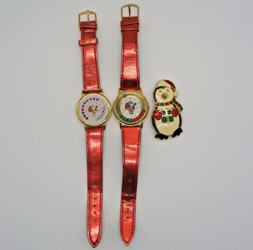 CHRISTMAS WATCHES & PIN: CHRISTMAS WATCHES & PIN