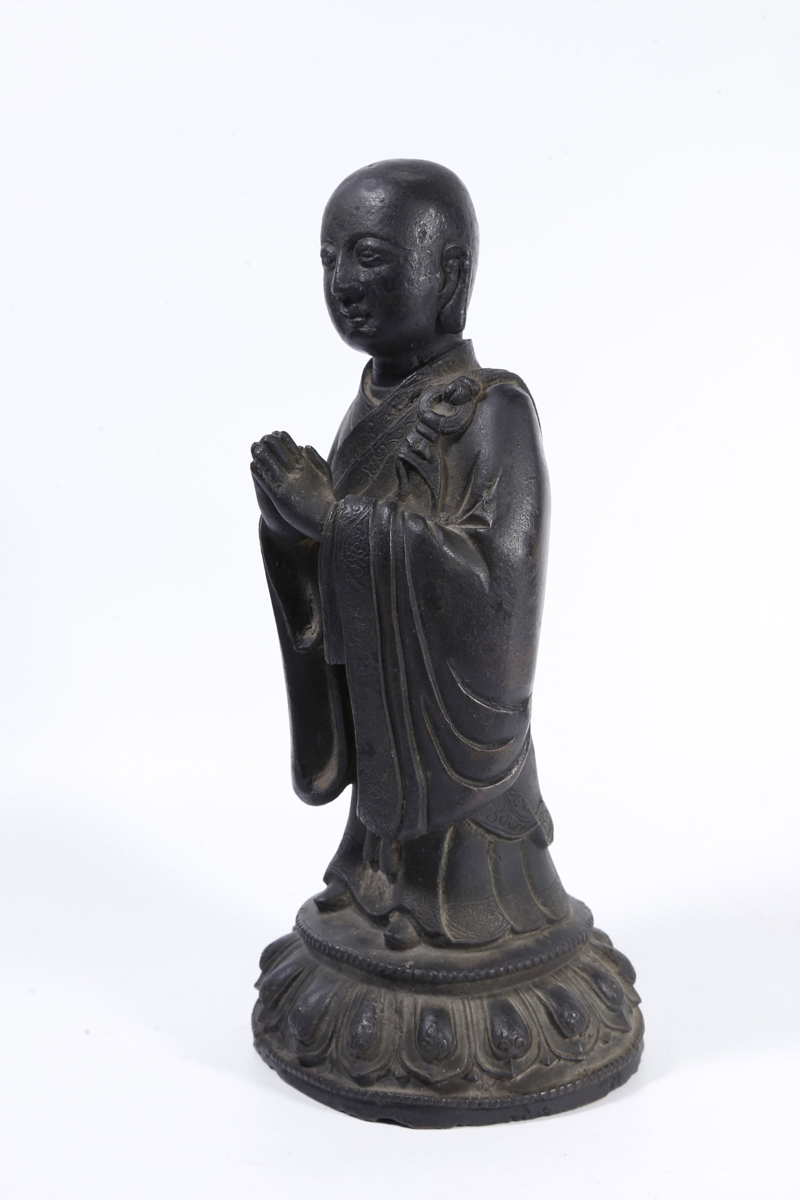 A BRONZE BUDDHA STATUE - 4