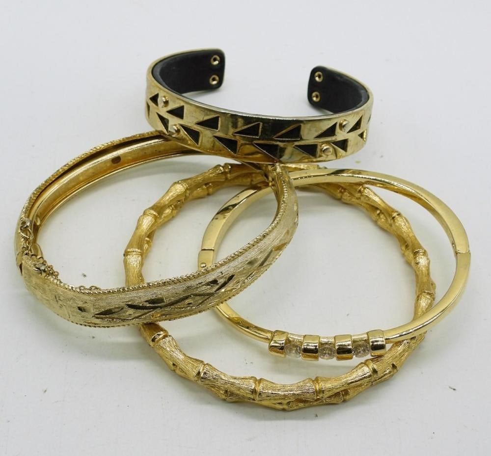 (12)GOLD TONE BRACELETS - 2