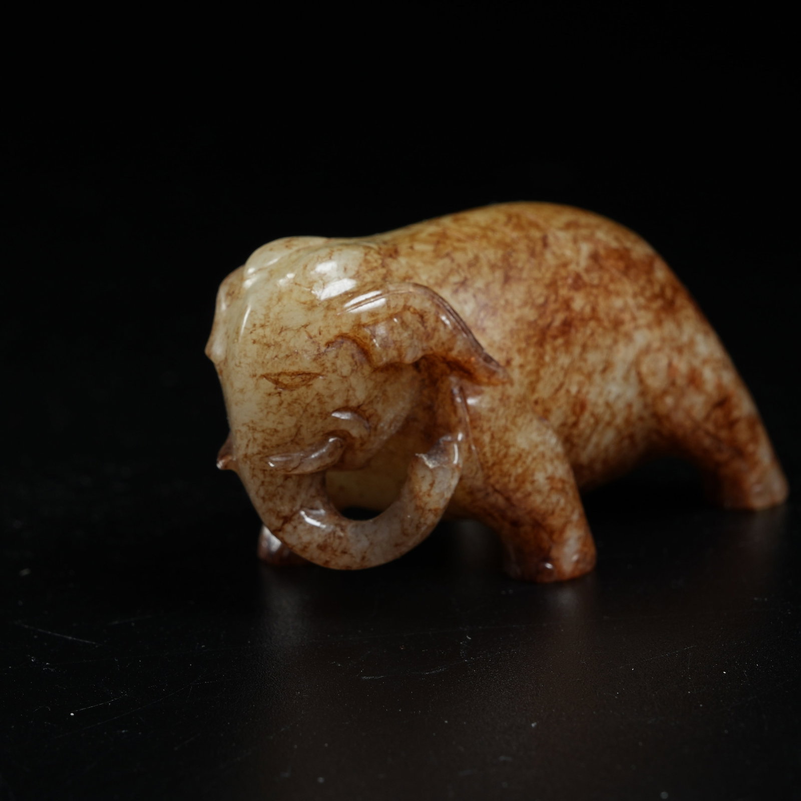 A ANCIENT JADE ORNAMENT SYMBOLIZING PEACE WITH ELEPHANT: Ancient Jade Ornament Symbolizing Peace with Elephant