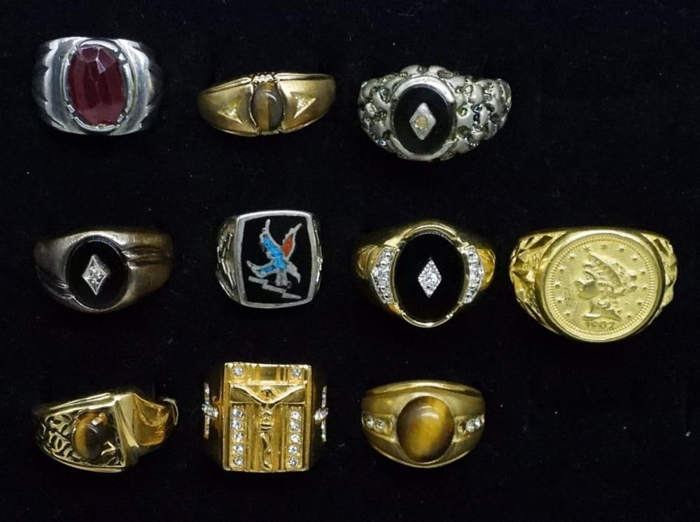 (10) MEN'S FASHION RINGS: (10) MEN'S FASHION RINGS