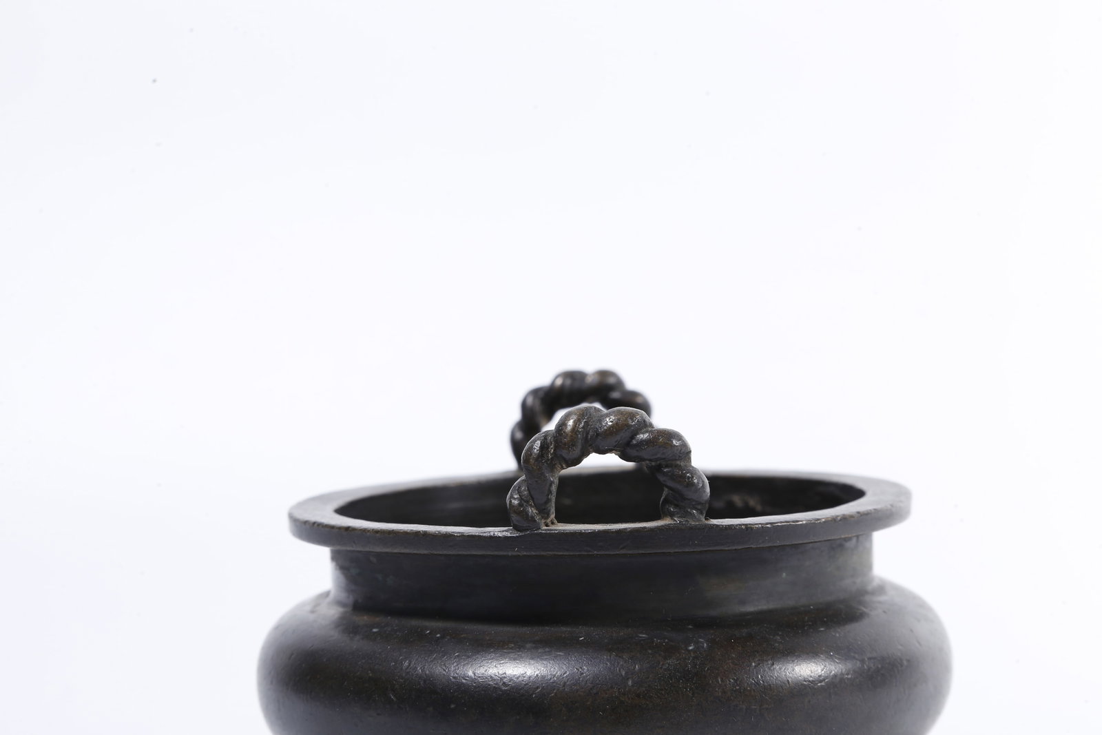 A BRONZE LOOP?EAR INCENSE CENSER - 6