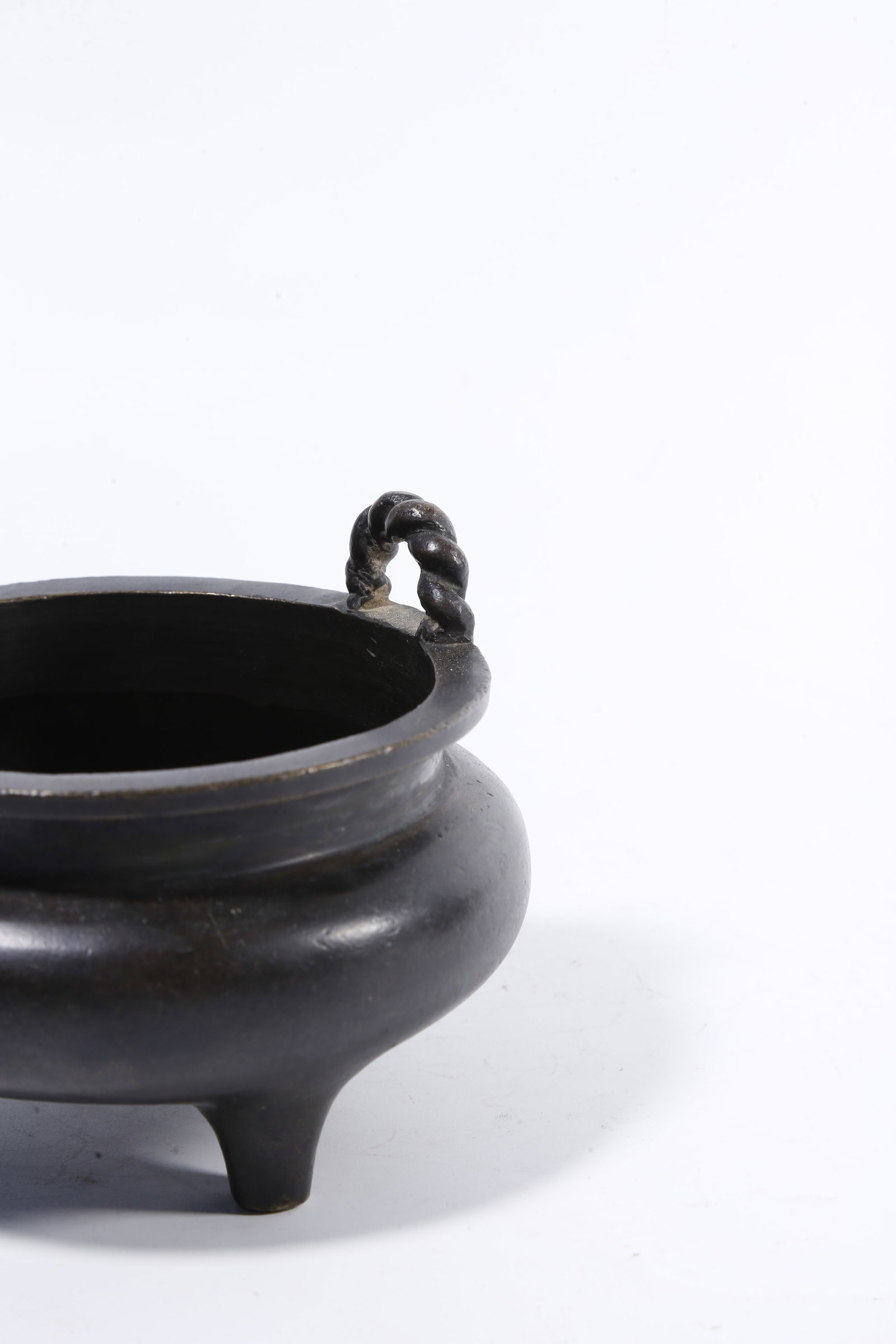 A BRONZE LOOP?EAR INCENSE CENSER - 7