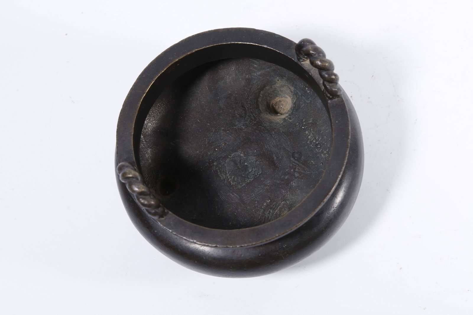 A BRONZE LOOP?EAR INCENSE CENSER - 8
