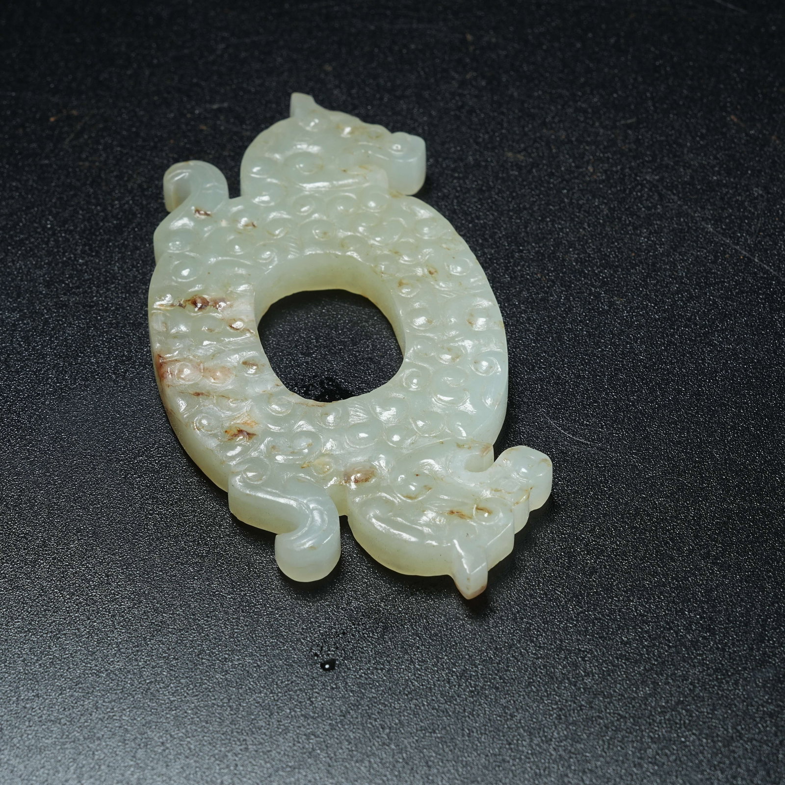 A ANCIENT JADE PENDANT WITH BEAST PATTERN - 5