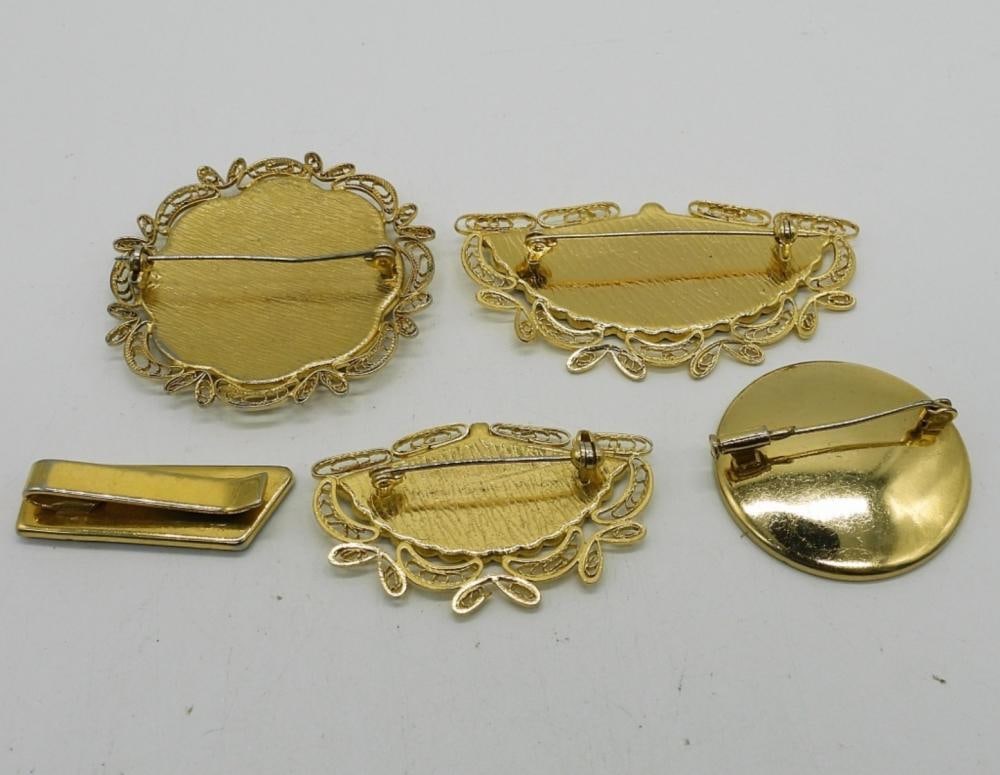 (5) DAMASCENE BROOCHES - 2