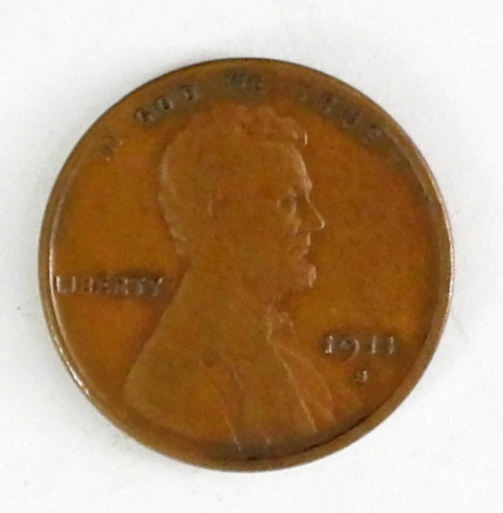 1911-S LINCOLN CENT XF: 1911-S LINCOLN CENT XF