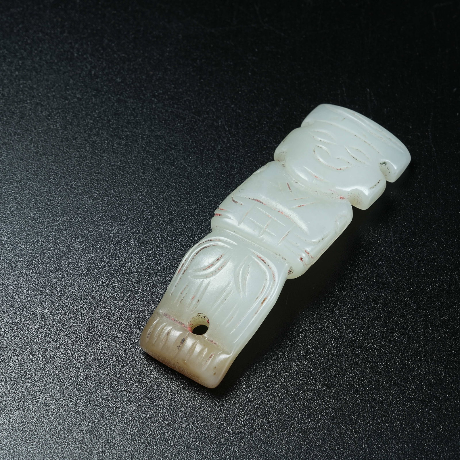 A ANCIENT JADE DIVINE FIGURE PENDANT: Ancient Jade Divine Figure Pendant