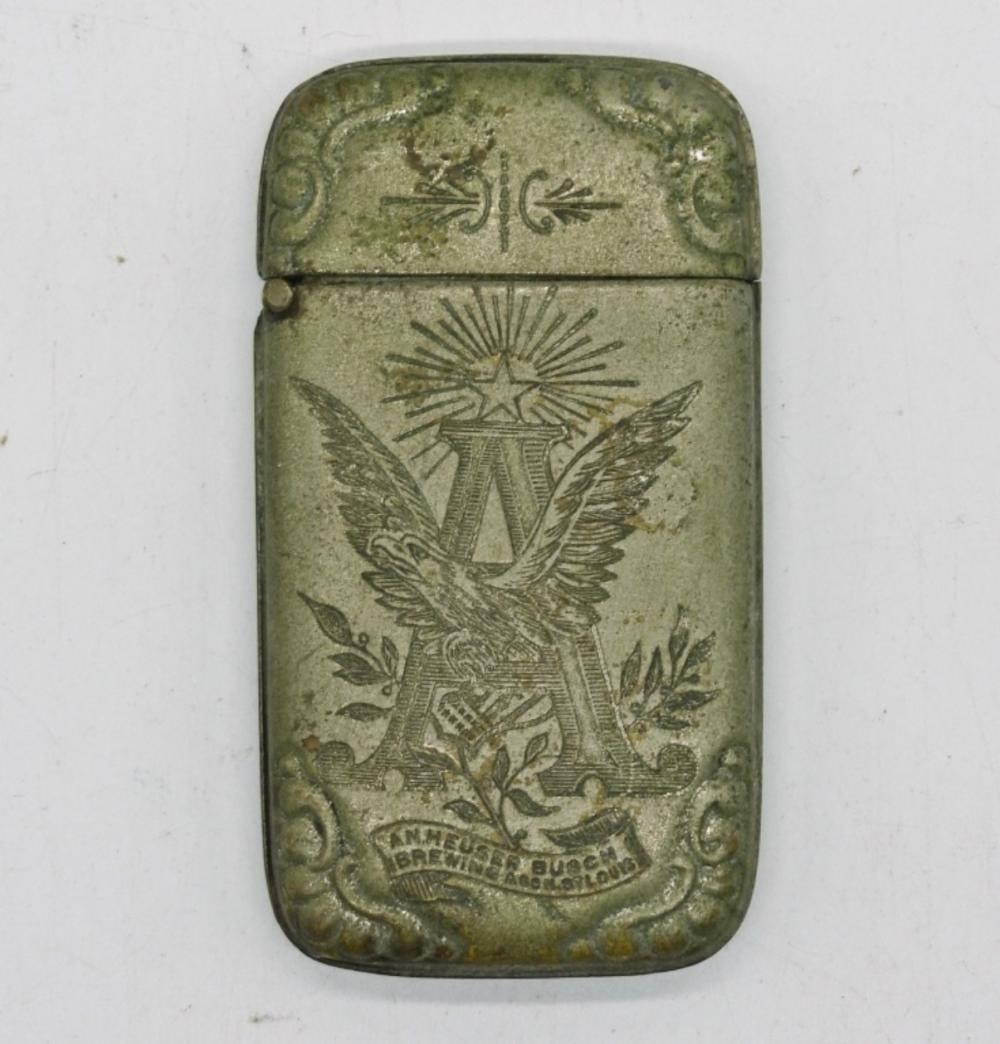 ANTIQUE ANHEUSER-BUSCH MATCH SAFE (1 of 3)