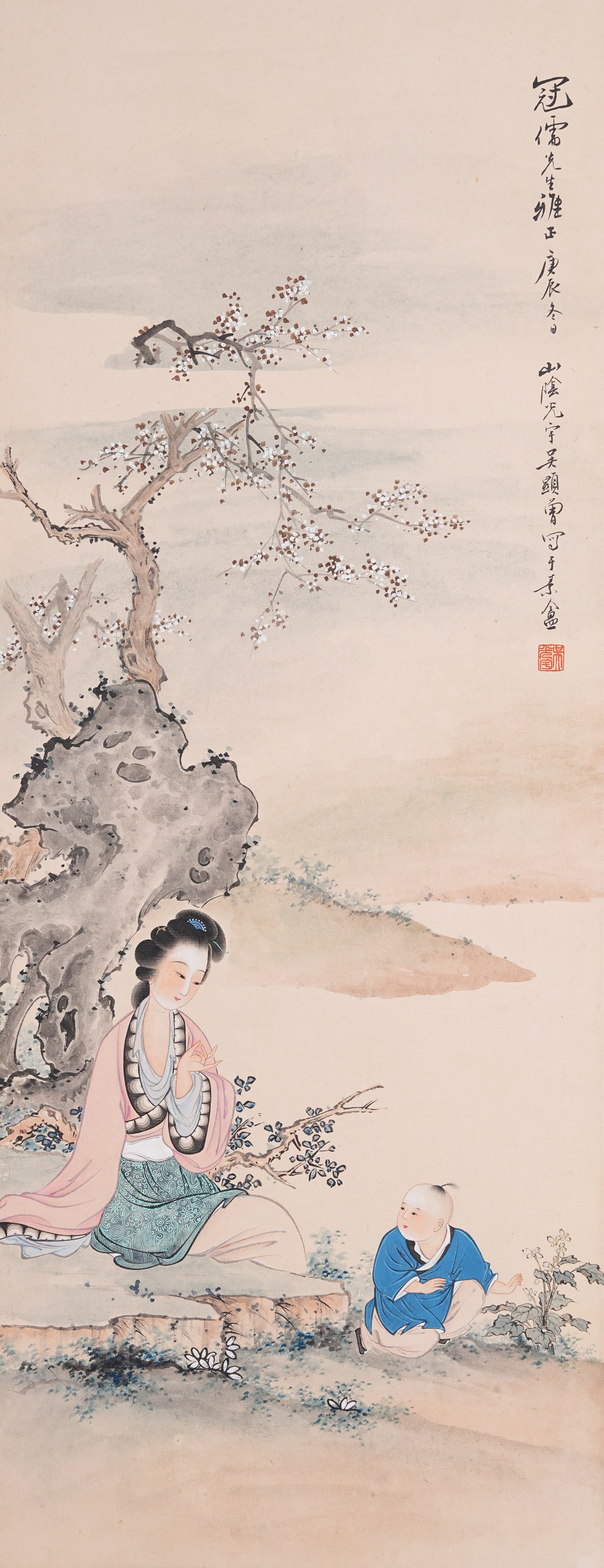 A FIGURE PAINTING ON PAPER BY WU GUANGYU.吳光宇: Figure Painting on Paper by Wu Guangyu.吳光宇