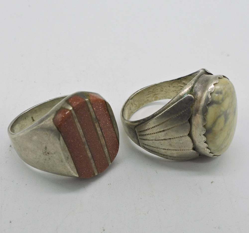 (6) STERLING GEMSTONE RINGS - 3