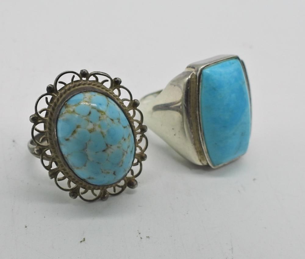 (6) STERLING GEMSTONE RINGS - 4