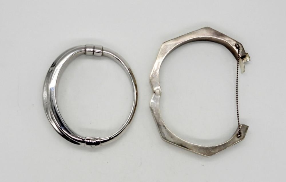 (2) STERLING SILVER HINGE BRACELETS - 2