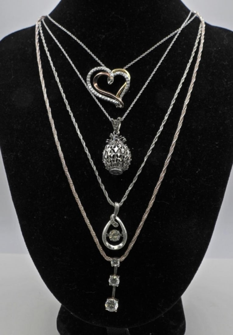 4CT STERLING SILVER LADIES NECKLACES (1 of 5)