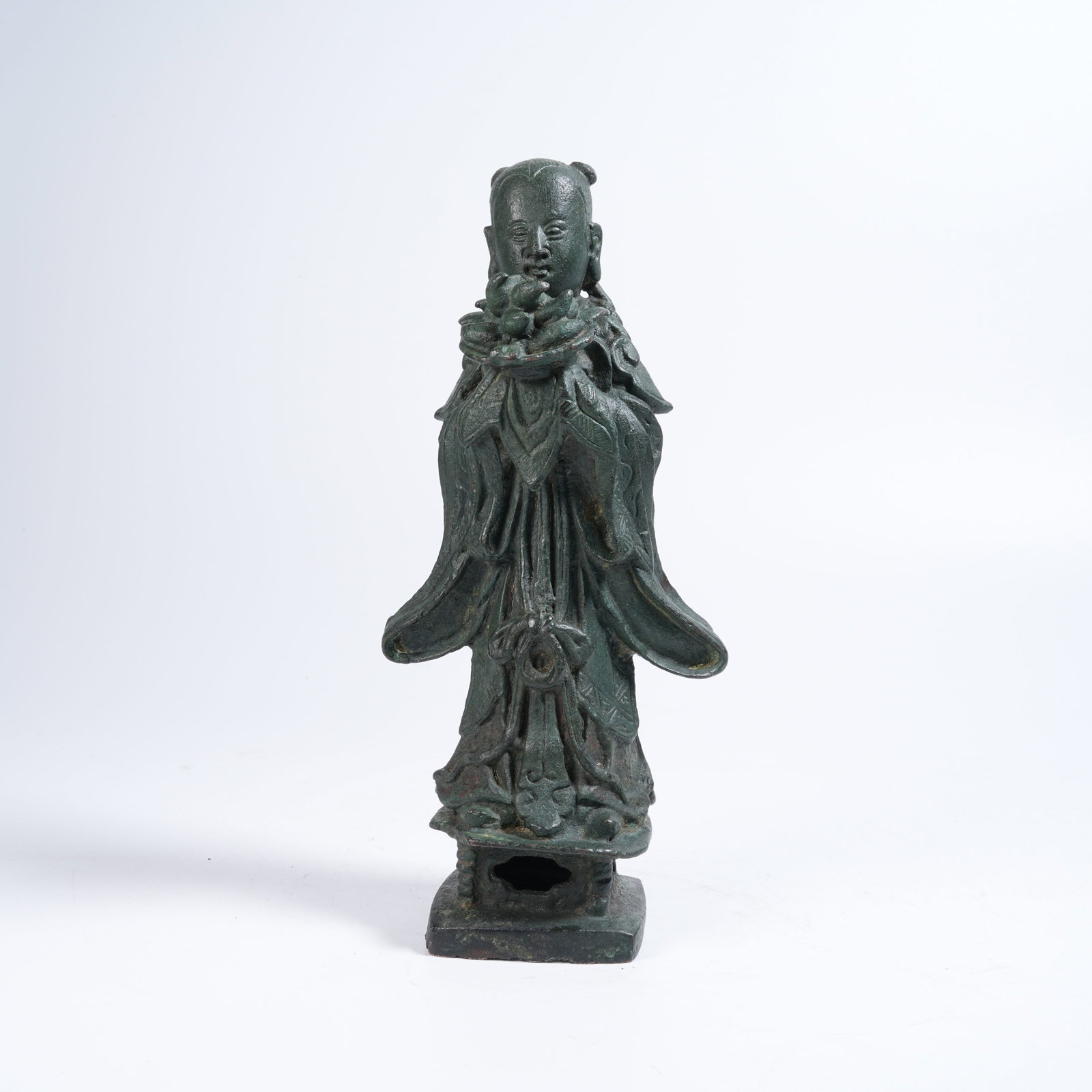 A BRONZE STATUE OF DRAGON MAIDEN: Bronze Statue of Dragon Maiden