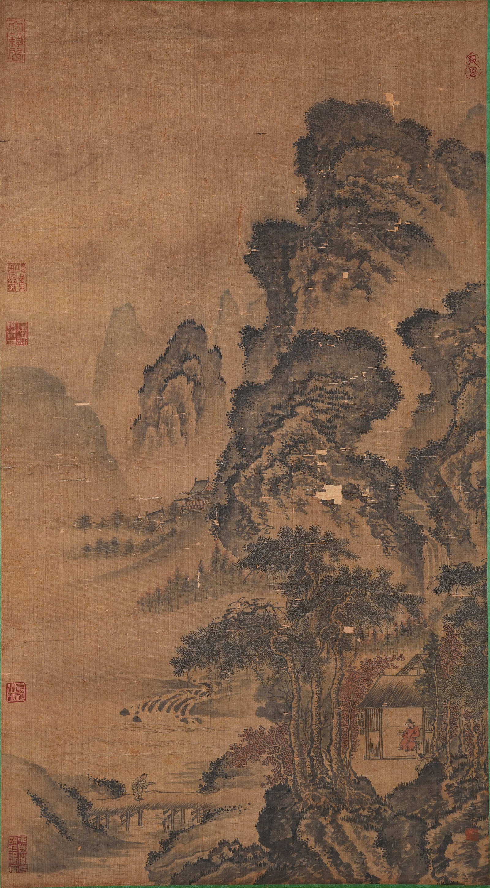 A LANDSCAPE PAINTING ON SILK BY MA YUAN.馬遠: Landscape painting on silk by Ma Yuan.馬遠