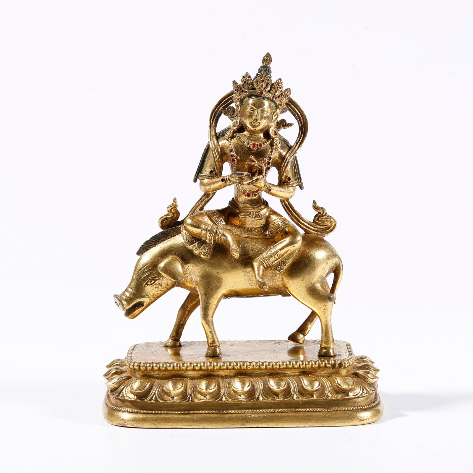 A GILT-BRONZE MARICHI FIGURE: Gilt-Bronze Marichi Figure