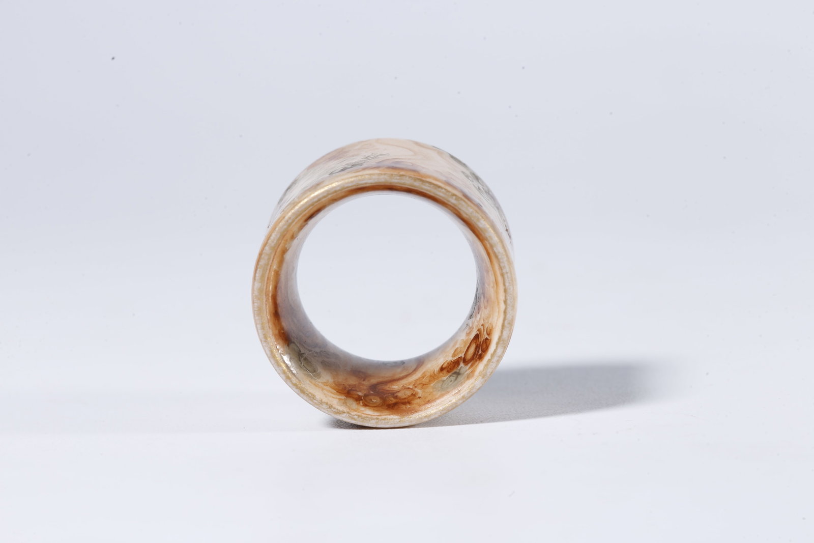 A STONE-PATTERN GLAZED THUMB RING - 8