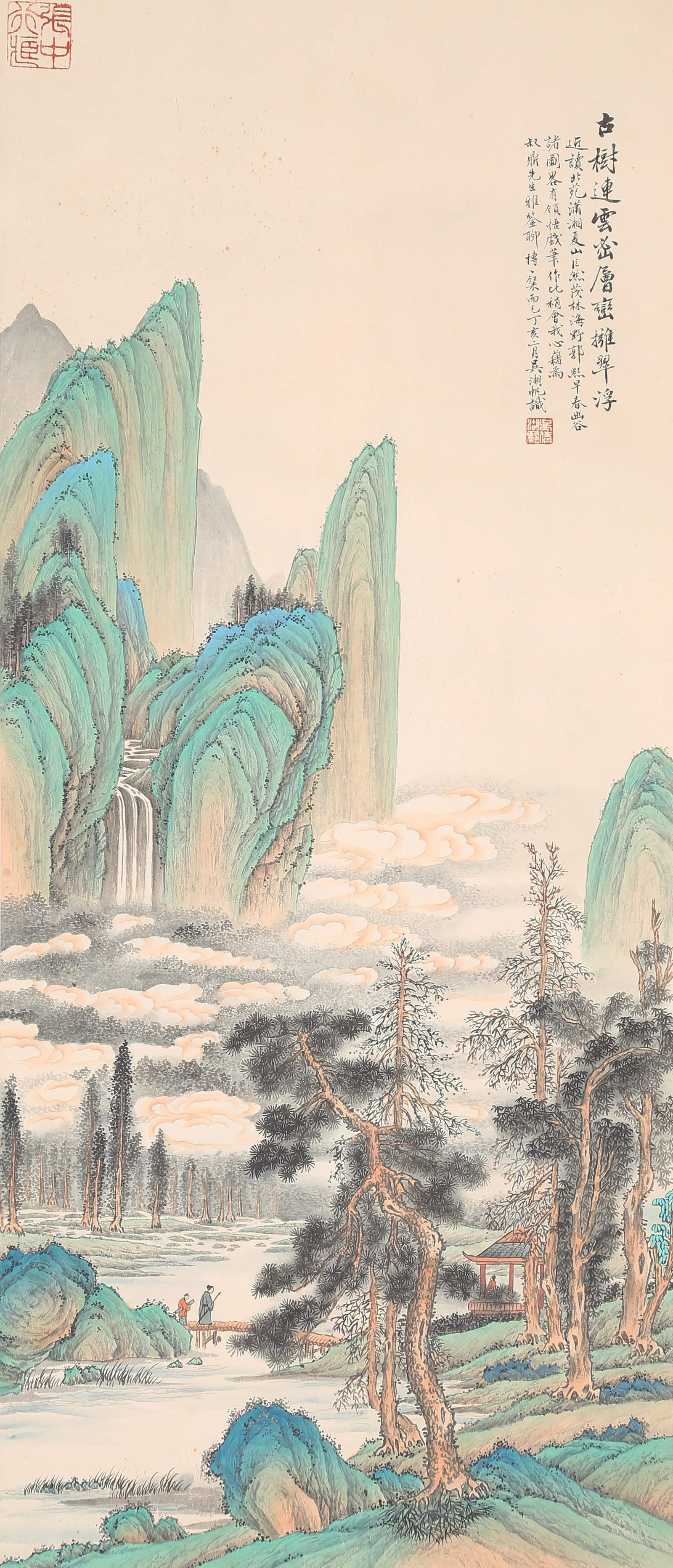 A UNMOUNTED LANDSCAPE PAINTING ON PAPER BY WU HUFAN.吳湖帆 (1 of 10)
