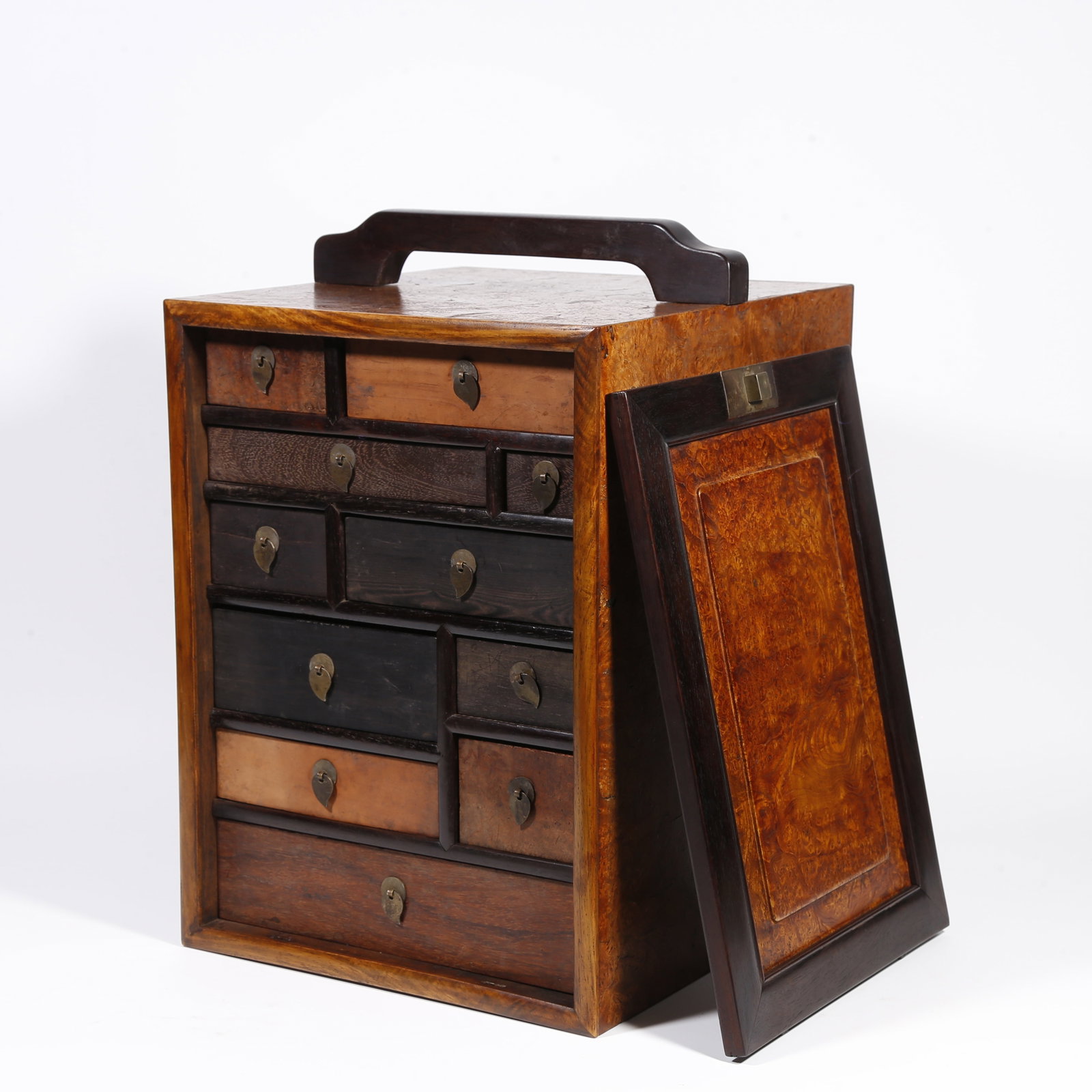A BURL WOOD MEDICINE CHEST (1 of 9)
