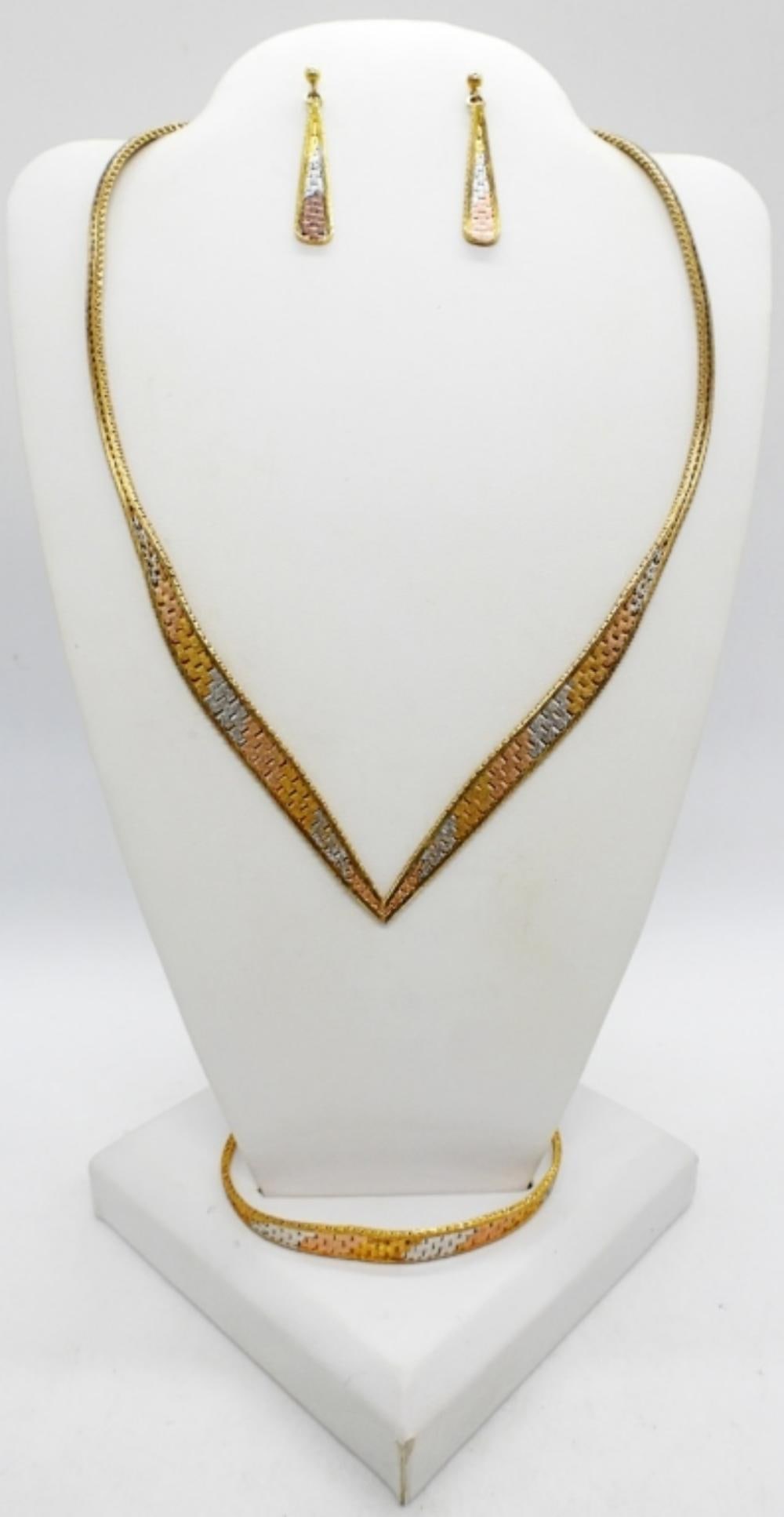 TRI-COLOR STERLING SET: TRI-COLOR STERLING SET